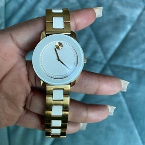 Movado BOLD gold and white watch